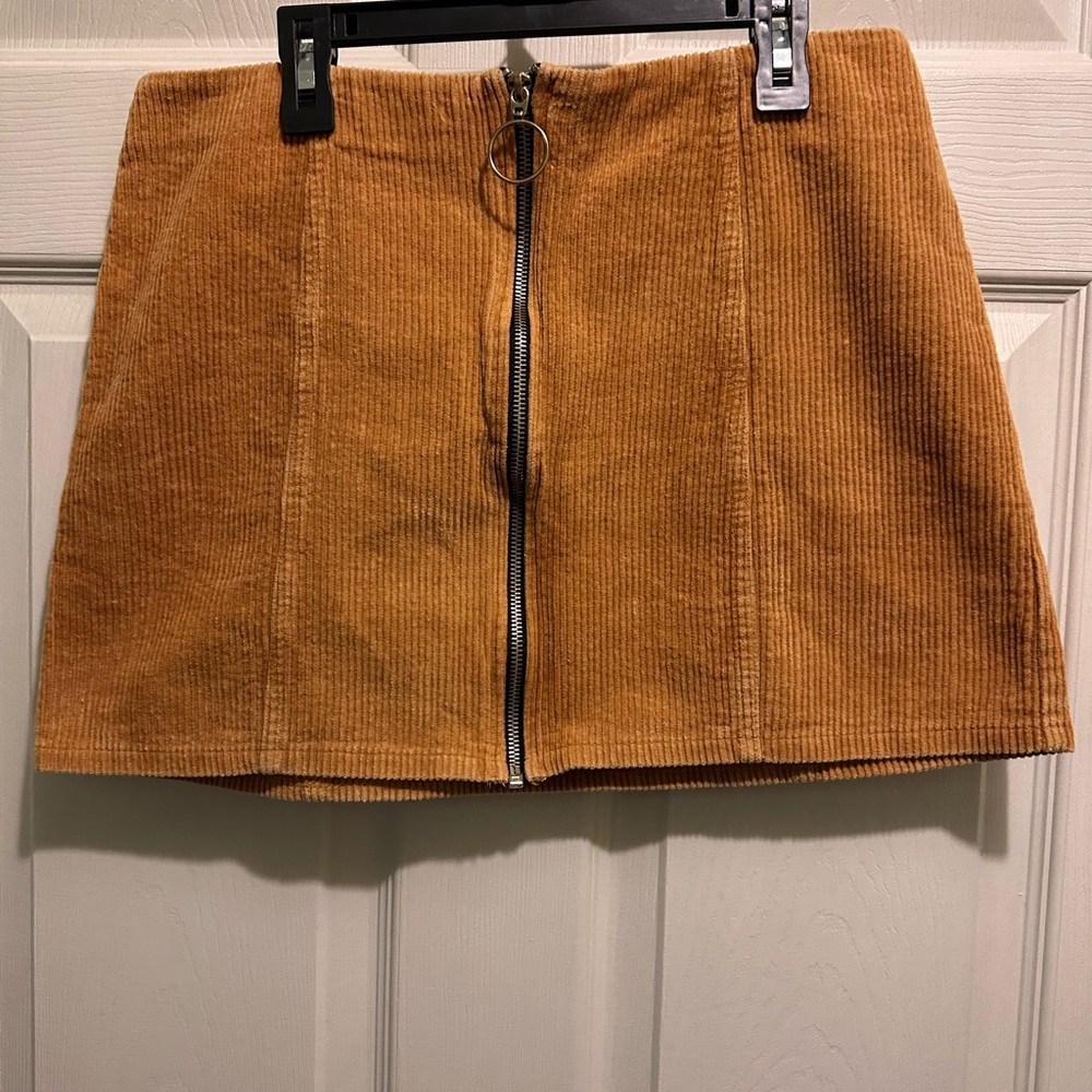 Chloe & Katie Tan Corduroy Mini Skirt, Large